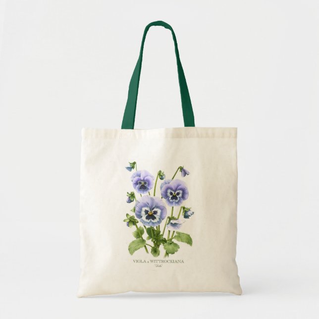 Purple Pansies Botanical Art Tote Bag (Front)