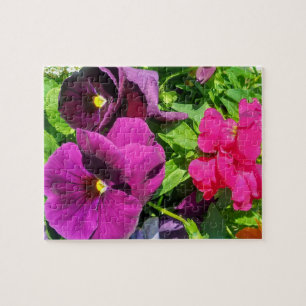 Purple Pansies Flower Photo Jigsaw Puzzle