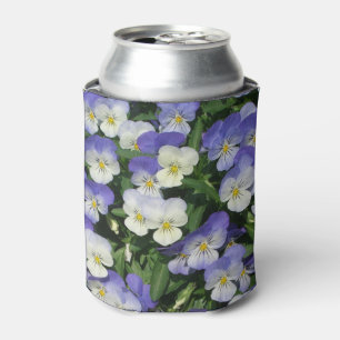 Purple Pansies Garden Floral Can Cooler