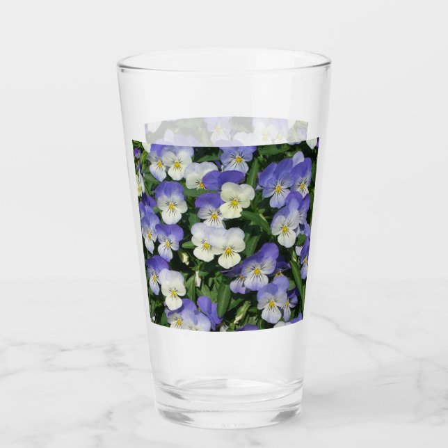 Purple Pansies Garden Floral Glass (Front)