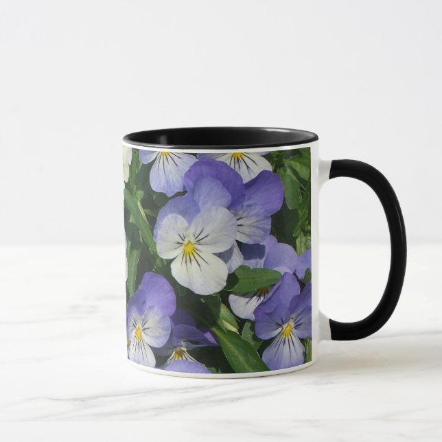 Purple Pansies Garden Floral Mug (Right)