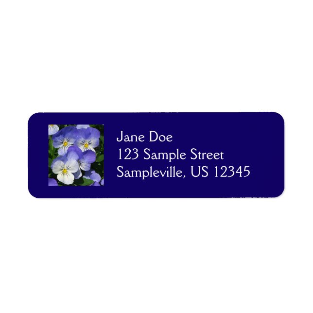 Purple Pansies Garden Floral Return Address Label (Front)