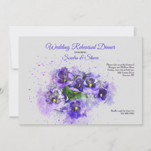 Purple Pansies Invitation