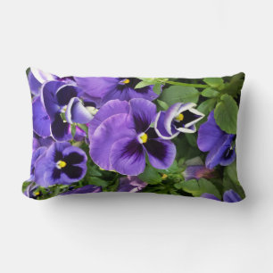 purple pansies lumbar cushion