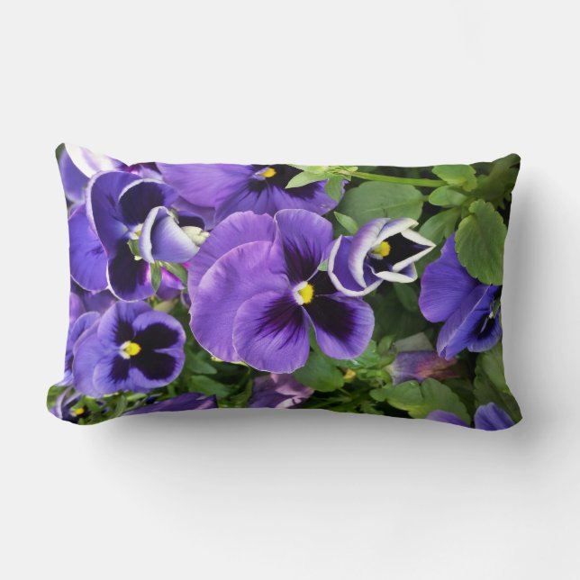 purple pansies lumbar cushion (Front)