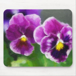 Purple pansies mouse pad