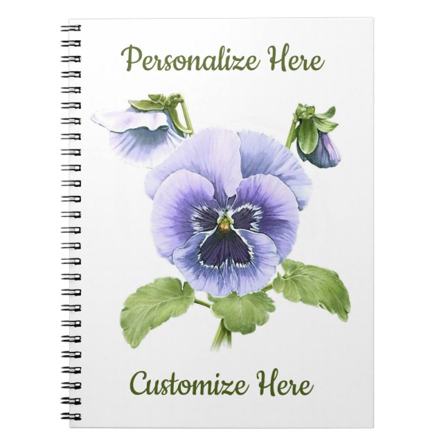 Purple Pansies Notebook (Front)