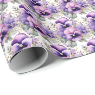 Purple Pansies Pansy Wrapping Paper