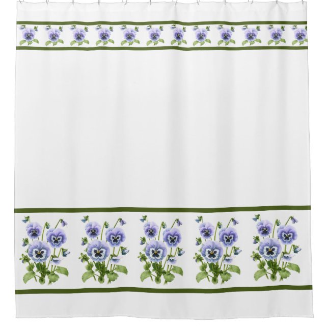 Purple Pansies Shower Curtain (Front)