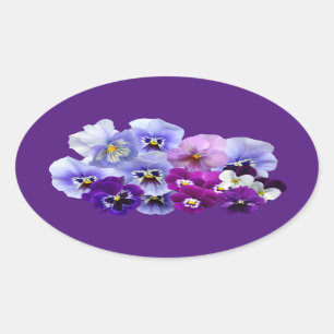 Purple Pansies Sticker Envelope Seals