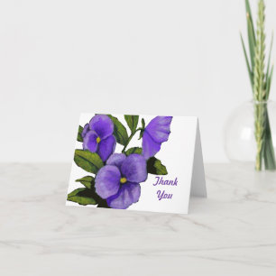 Purple Pansies: Thank You: Colour Pencil Art Thank You Card