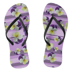 Purple pansies thongs