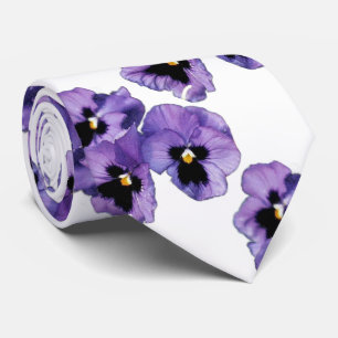 Purple Pansies Tie
