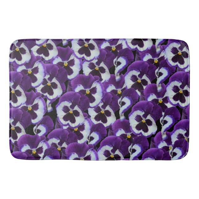 Purple Pansy Bouquet, Bath Mat (Front)