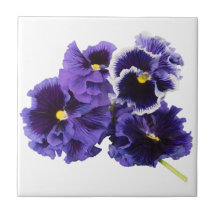 Purple Pansy Ceramic Tile