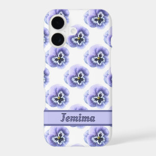 Purple Pansy Face Flower Pattern Personalized