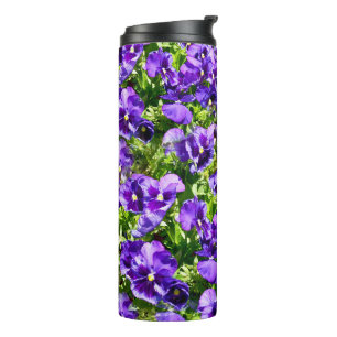 Purple Pansy Field, Thermal Tumbler