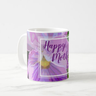 Purple Pansy Floral Coffee Mug