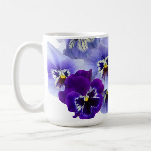 Purple Pansy Floral Flower Coffee Mug