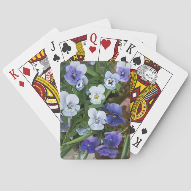 Purple Pansy Floral Playing Cards Gardener Gift (Back)