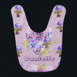 Purple Pansy Flower Cute Floral Baby Girls Bib<br><div class="desc">Purple Pansy Flower Cute Floral Baby Girls Bib. Designed from my original watercolour paintings.</div>