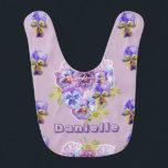 Purple Pansy Flower Cute Floral Baby Girls Bib<br><div class="desc">Purple Pansy Flower Cute Floral Baby Girls Bib. Designed from my original watercolour paintings.</div>