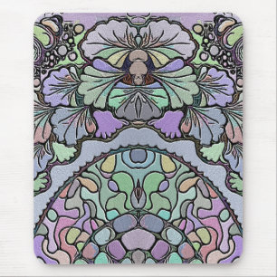 Purple pansy flower mosaic mousepad