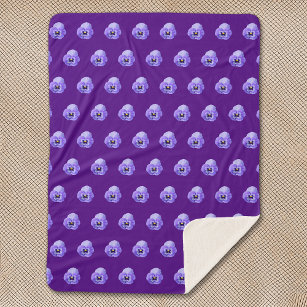 Purple Pansy Flower Seamless Pattern on Sherpa Blanket