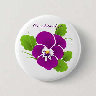 Purple Pansy Flower Thunder_Cove 6 Cm Round Badge