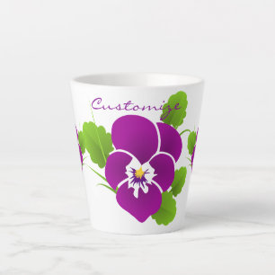 Purple Pansy Flower Thunder_Cove Latte Mug