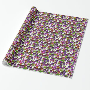 Purple Pansy Garden Flowers Wrapping Paper
