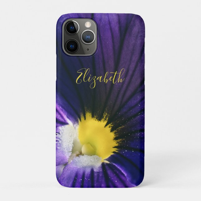 Purple pansy macro photograph elegant Case-Mate iPhone case (Back)