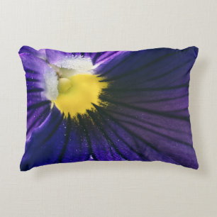 Purple pansy macro photograph elegant decorative cushion