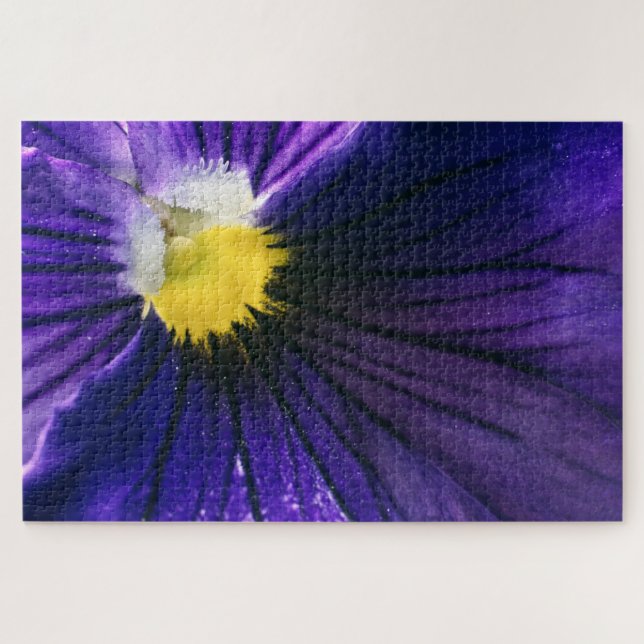 Purple pansy macro photograph jigsaw puzzle (Horizontal)