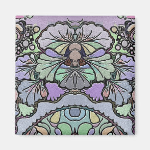 Purple pansy mosaic magnet