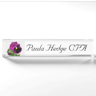 Purple Pansy Nameplate