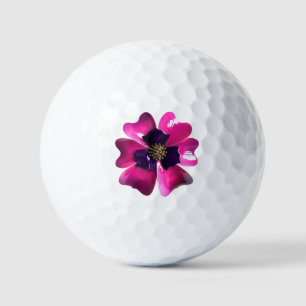Purple Pansy Orchid Blossom Flower or Logo Floral Golf Balls