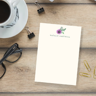 Purple Pansy Personalised Sticky Notes