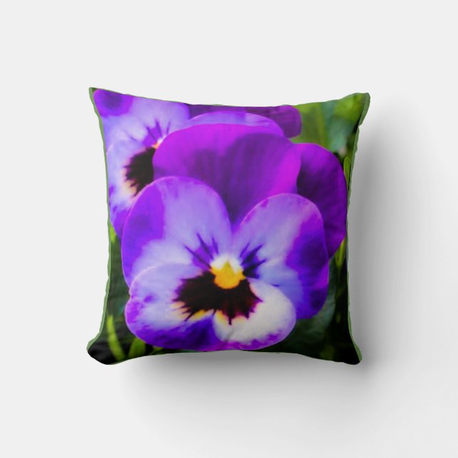Purple Pansy Pillow (Front)