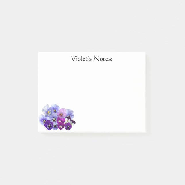 Purple Pansy Post-it® Notes 4 x 3 (Front)