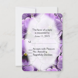 Purple Pansy RSVP Card
