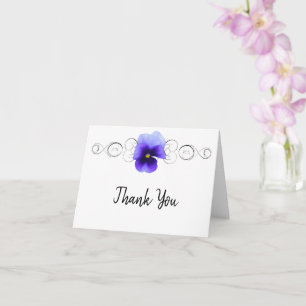 Purple Pansy Thank You Card