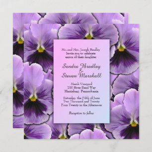 Purple Pansy Wedding Invitation