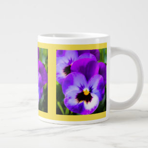 Purple Pansy Yellow Cup