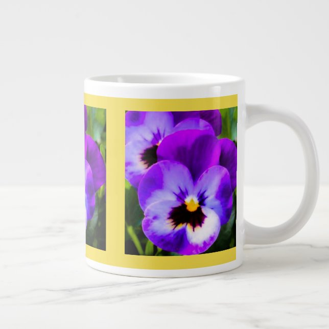 Purple Pansy Yellow Cup (Right)