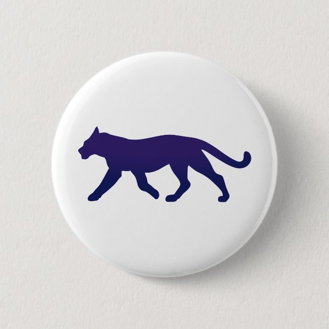 Purple panther silhouette - Choose background colo 6 Cm Round Badge (Front)