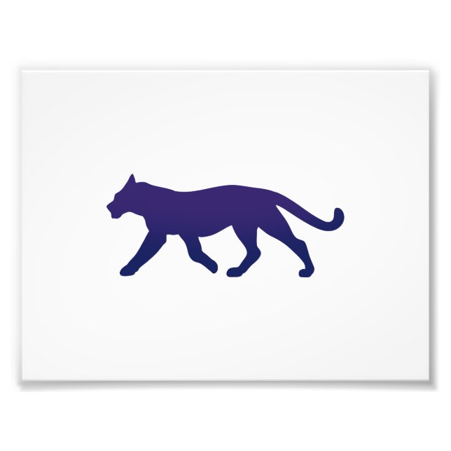 Purple panther silhouette - Choose background colo Photo Print (Front)