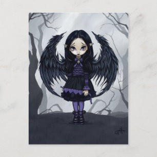 "Purple Paper Hearts" Postcard