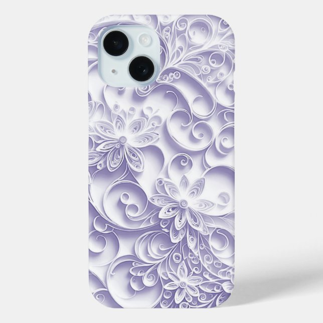Purple Paper Quilling Daisy Design Case-Mate iPhone Case (Back)