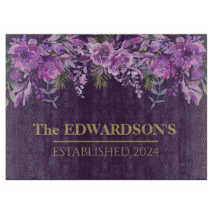 Purple Paradise: Botanical Beauty Cutting Board